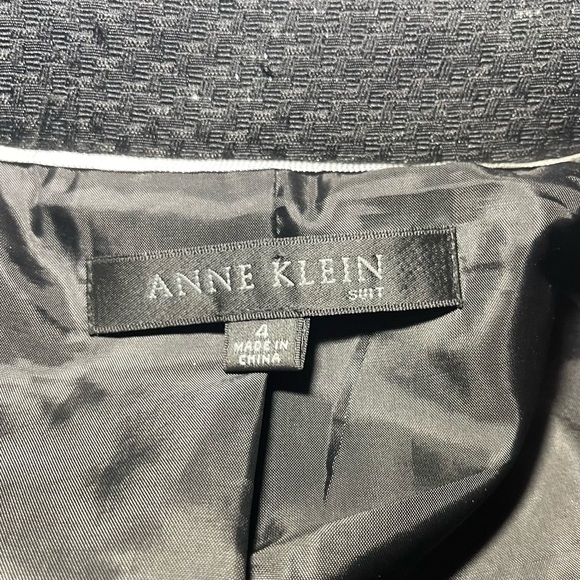 Anne Klein Suit Size 4 Zip Motorcycle Jacket Black Metallic - Picture 10 of 10